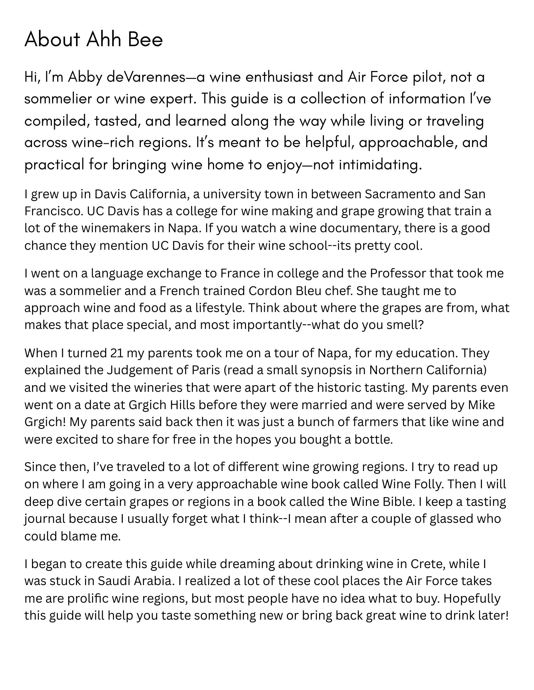 Abby deVarennes' TDWines presentation cover slide