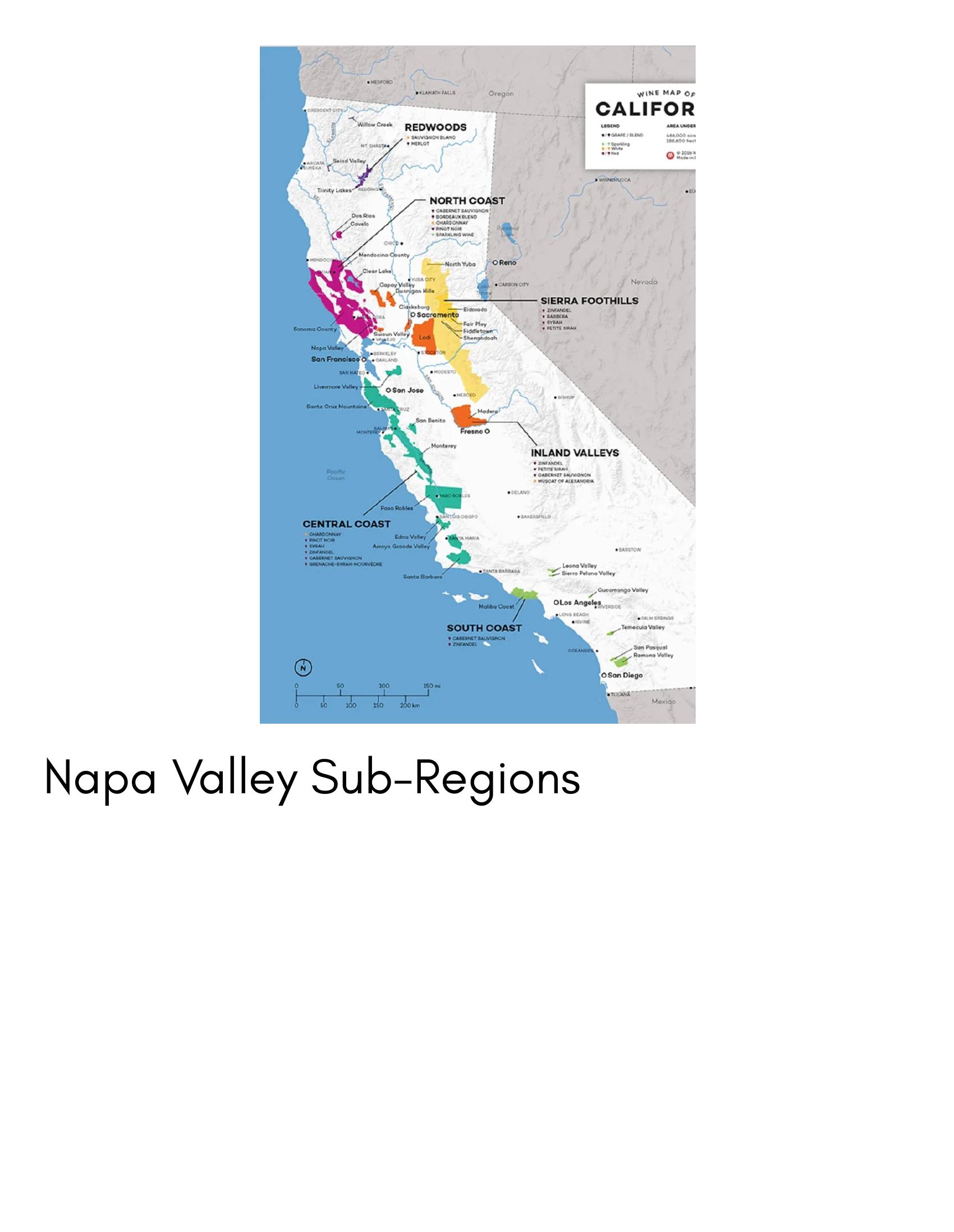 Map of Napa Valley sub-regions.
