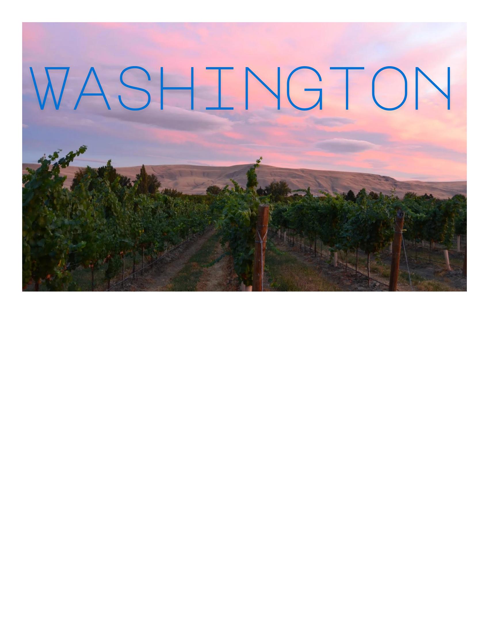 Title slide introducing the Washington wine region.