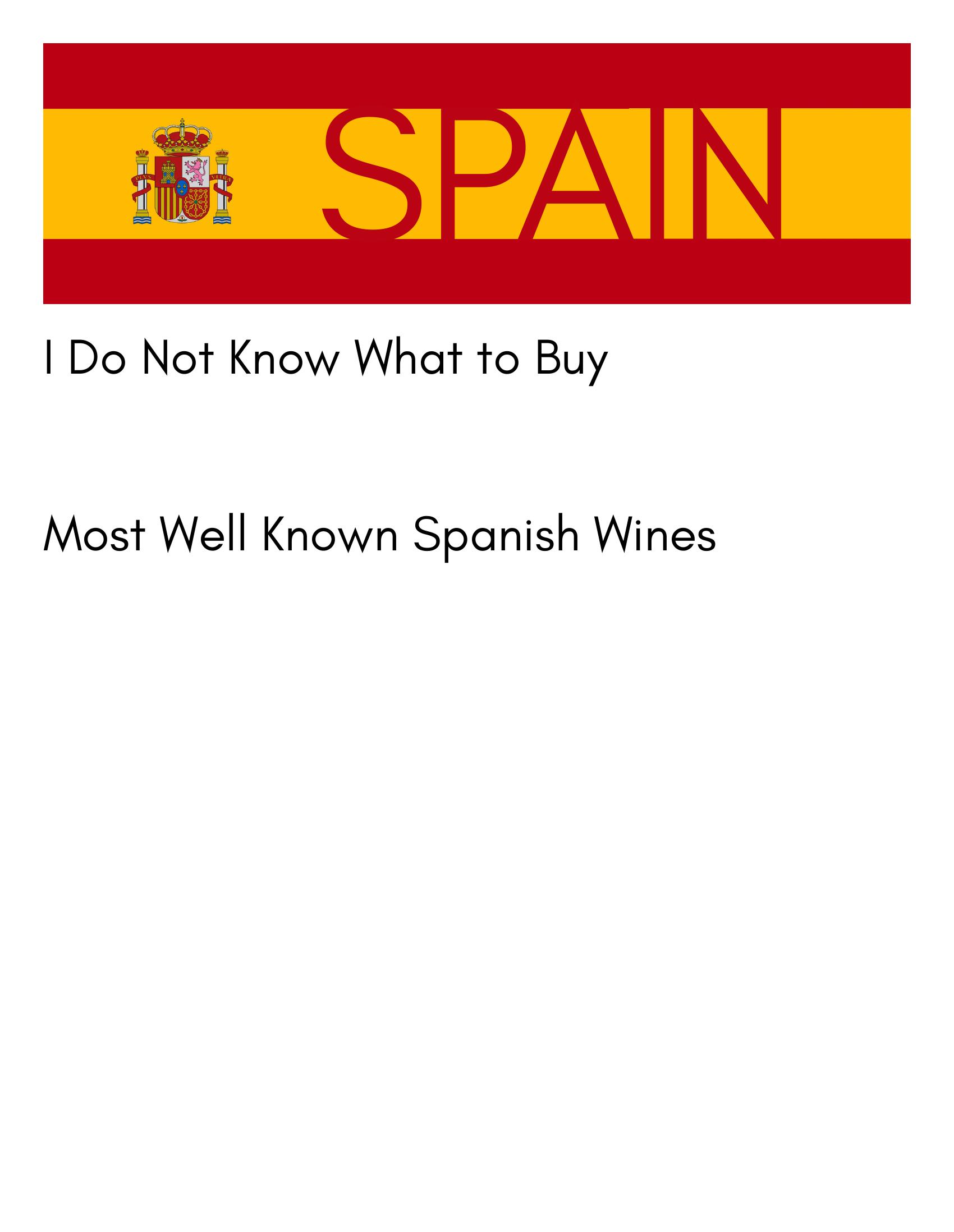 Title slide for the Spain section along with well-known Spanish wines.