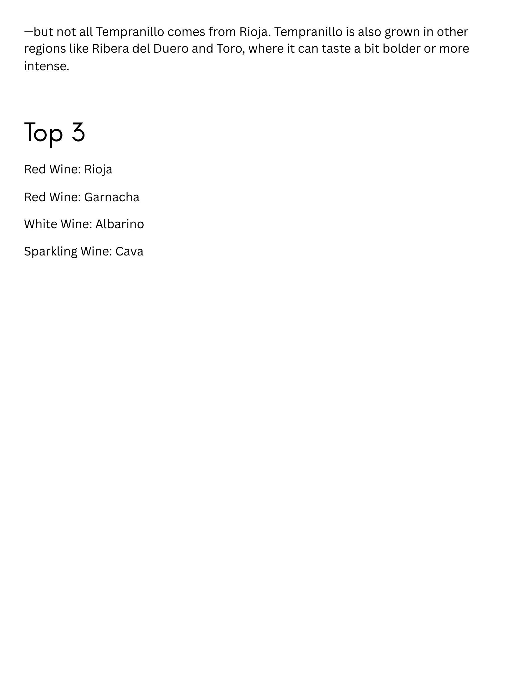 Slide explaining the difference between Rioja and Tempranillo.