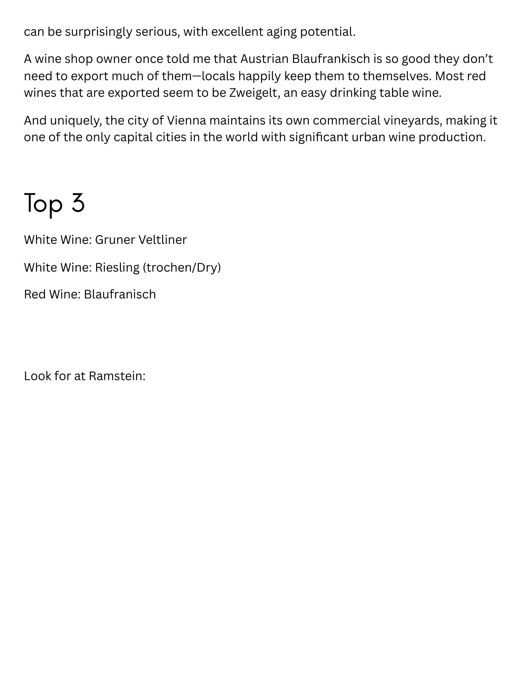 Slide about Austria's signature grapes and Blaufränkisch culture.