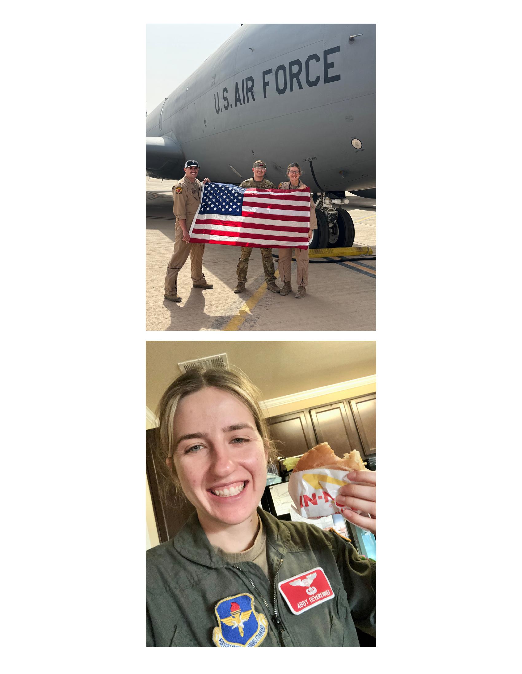 Full-bleed personal photograph from Abby's Air Force and travel archive used in the TDWines deck (reference image 10).