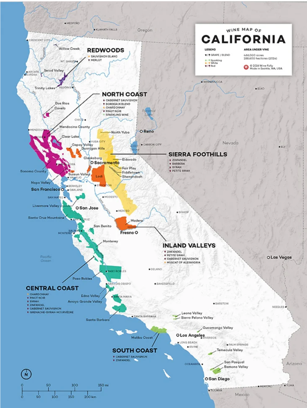 Map of California wine regions